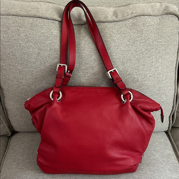 Coccinelle Red Leather Shoulder Tote Bag Purse - Picture 4 of 9